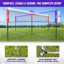 SPOYNAL 14FT 4 Way Volleyball Net Set, 4 Square Volleyball Game Set with Adjustable Height 7/5.3/3.5 FT, Outdoor Games for Backyard, Beach, Park with Volleyball & Carry Bag