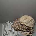 Kids Play Tent, Large Indoor Play House with Star Lights, Flags and Tote Bags, 52" x 47" Gift for Girls and Boys, Use for Reading Nook, Playroom, Sleepover Tent (Khaki-double Doors)