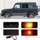 KENRTIR Smoked Lens Amber/Red LED Side Marker Light Kit For 2015 2016 2017 2018 Mercedes W463 G-Class G550 G63 G65 AMG
