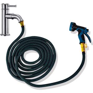 Indoor Sink Hose Attachment for Faucet, 75 Ft Faucet Hose for Kitchen Sink Bathroom Sink Faucet, Watering Houseplants, Washing Pets, Household Cleaning, Car Washing