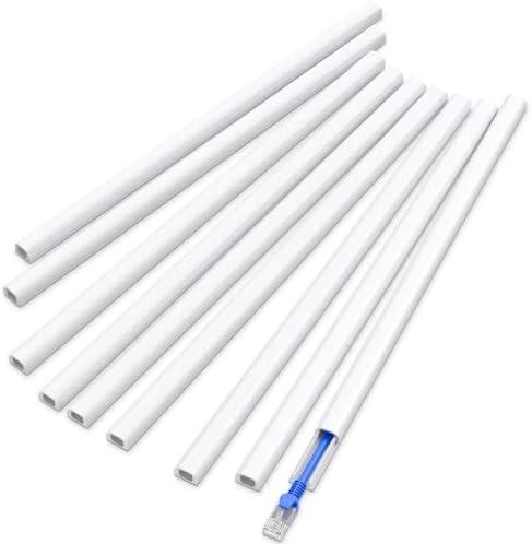 Delamu Cord Hider for 1 Cords, Self-Adhesive Cord Covers for Wires on Wall, Easier Install Wire Covers for Cords on Wall, Cable Wire Hider, Cable Cover Management Raceway, White