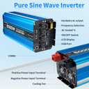 5000W Pure sine Wave Inverter DC 12V to AC 110V/120V Converter 10000w (Peak) with LCD Display Wireless/Wired Remote Control 4AC outlets 4USB and Hardwired AC.Ideal for RV Travel Off-Grid Solar Systems