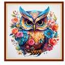 Findvoor Stamped Cross Stitch Kits for Beginner Embroidery Kits for Beginners Adults DIY 11CT Cross Stitch Patterns Needlepoint Kits Crossstitching Kits-Flower owl 18x18 inch