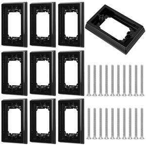 Kanayu 10 Pcs 4/5 Single Gang Electrical Box Extender Ul Listed, Receptacle Extenders for Electrical Box and Power Socket Switch(Black)