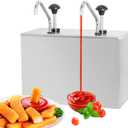 Commercial Sauce Dispenser Pump Stainless Steel Condiment Pump Station 7.4Quart Pump Dispenser Container for Ketchup Dressing Syrup Jam BBQ Sauce