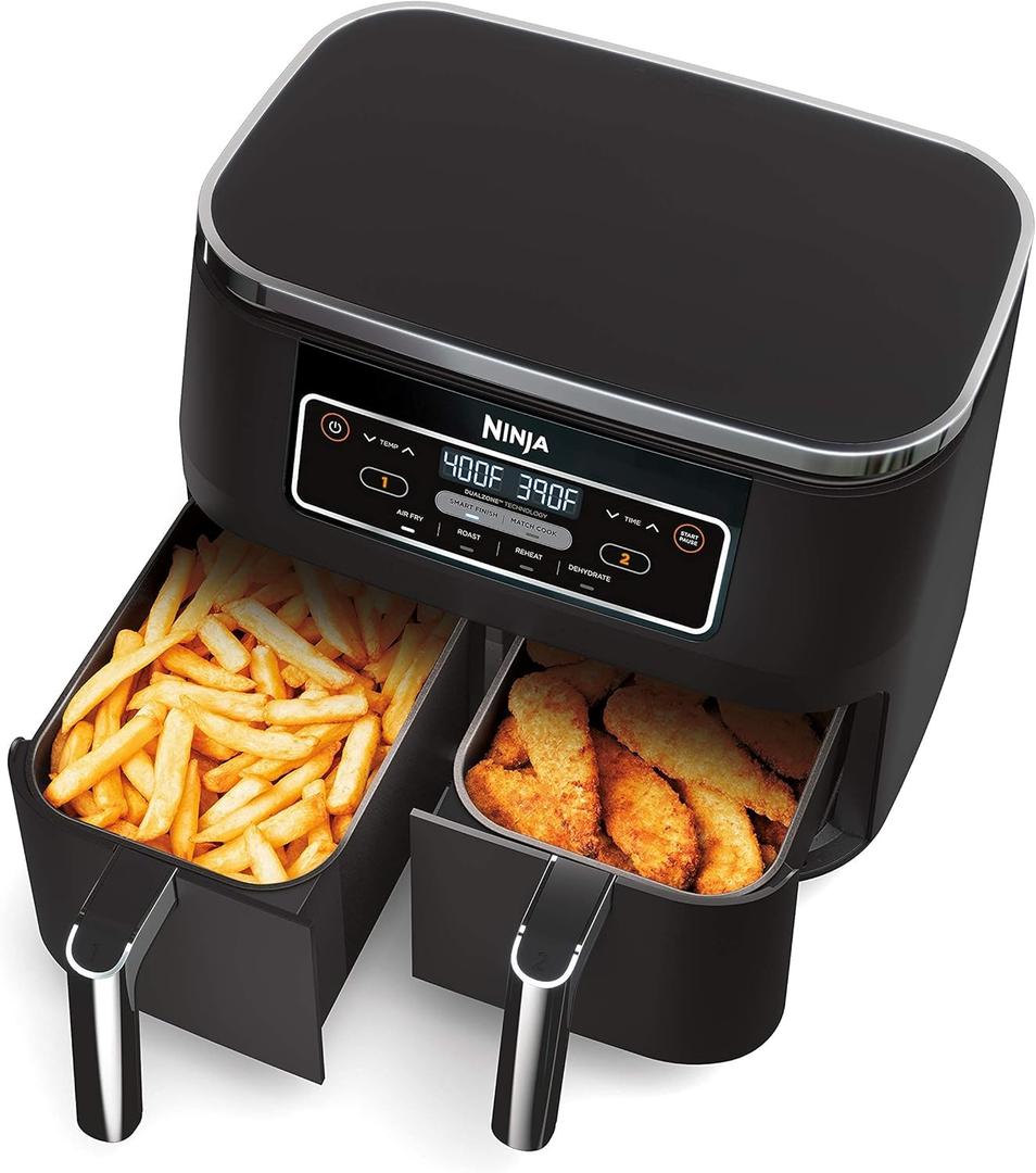 Ninja DZ100 Foodi 4-in-1, 8-qt, 2-Basket Air Fryer with DualZone Technology, DZ201, Ninja DZ201-- 8-Quart