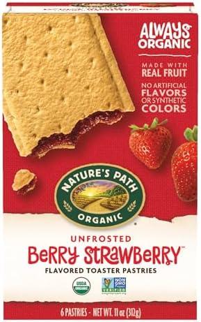 Nature's Path Organic Unfrosted Berry Strawberry Toaster Pastries, 11 Ounce (Pack of 3), Non-GMO, Made From Real Berries 2026 APR 30