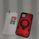 for iPhone 11 Case Magnetic,for iPhone XR Case Compatible with MagSafe,with 1 Tempered Glass Screen Protector,Built-in Stand Ring Military Grade Drop Heavy Duty Protection Shockproof Phone Red