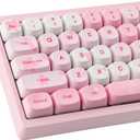 Tsungup MOA Keycaps-Pink Sakura,129 Keys Cute PBT Custom Cherry Blossom Keycaps 100 Percent,Dye Sub Key Caps Keyboard Keycap Set for MX Switches Mechanical Keyboard(only keycap)