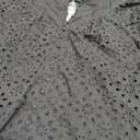 MASCOMODA Women's Tops Dressy Casual Fall Puff Long Sleeve Eyelet Button Shirts V Neck Lace Embroidered Hollow Out Work Blouse (X-Large, Black)