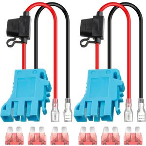 Saillong 2 Pack 12 AWG Wire Harness Connector Replacement Compatible with Peg-Perego 12 Volt SLA Battery Ride On Vehicle Boys and Girls Riding Toys, Connector Wire with Fuse