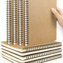 A5 Spiral Notebooks Blank Journal 10-Pack, Softcover Unlined Sketch Pad for Drawing, Writing, Note Taking Travel Memo Notepads Diary Planner, 100 Pages/ 50 Sheets,8.3 "x 5.8"(Brown) (Brown-10pack)