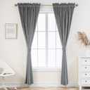 PLEASANT BOULEVARD Grey Velvet Curtains 95 inch Long Heavyweight Blackout Curtains Rod Pocket Thermal Insulated Darkening Window Drapes for Bedroom Living Room, W52 x L95, 2 Panels