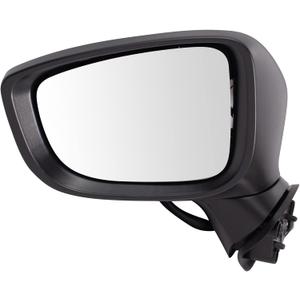 TRQ Driver Side Power Heated Mirror Smooth Black Paint to Match without Blind Spot Compatible with 2017-2018 Mazda 3 MA1320230