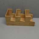 3 Tier Bamboo Coffee Condiment Station, 6 Compartments Coffee Tea Holder with Removable Acrylic Front Wall, Tabletop Organizer Sugar Pod Utensil for Countertop, Office, Home, Kitchen