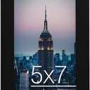 Frame Amo 5x7 Black Modern Picture Frame, 1 inch Border, Acrylic Front, for Wall or Table