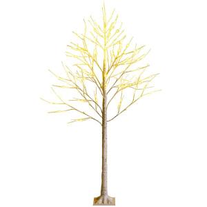 6ft Pre-lit White Twig Birch Tree for Artificial Christmas Tree Holiday w/96 LED Lights