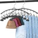 Closet Organizers and Storage - 2 Pack Coated Black Hanging Shelves, Durable Legging & Clothing Organizer for Home, Office, Wardrobe (Space-Saving Design)