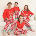 LIONVI Family Matching Christmas Pajamas Set Cotton Xmas Deer Holiday Pajamas Sleepwear Dad Mom Kids PJs (M)