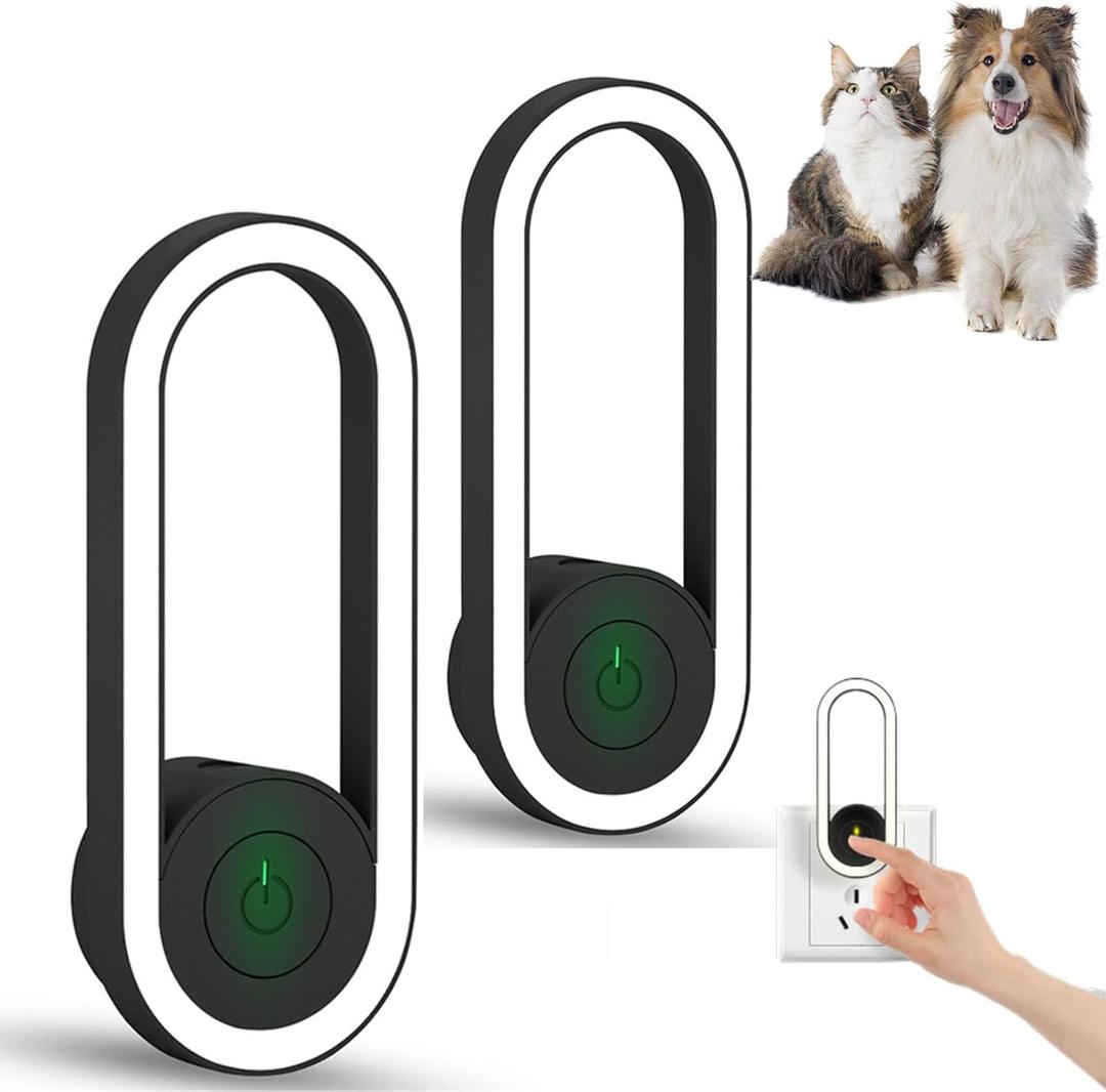 Pawshield Ultrasonic Device, Pawshield Plug in Light for Dogs Cats Protection (2xBlack)