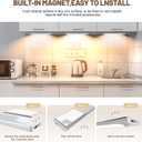 6 Pack Under Cabinet Lights Wireless, 40 LED Motion Sensor Light Indoor Rechargeable Magnetic Closet Lights Battery Operated, Under Counter Lights for Kitchen, Wardrobe, Stairs, Warm Light