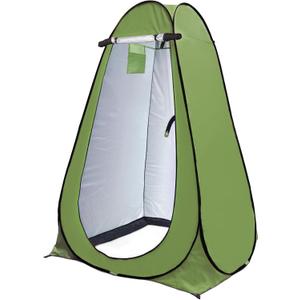 Anngrowy Pop Up Privacy Shower Tent - Portable Outdoor Camping Bathroom Toilet Changing Dressing Room - UPF40+ Waterproof (Army green)