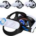 SVETAECHO for Meta Quest 3/3S/Quest 2 Head Strap - Dual-Knob Adjustable, 45Quick-Flip & Memory Foam Pads | Easy Install Kit, Pressure Relief