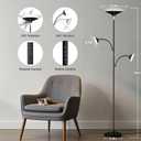 SIBRILLE 3 Way Torchiere Floor Lamp - 42W Dimmable LED Tree Standing Lamp with Remote, 2300LM, Color Changing, Brightness Adjustable, 72" Tall Bright Floor Lamp for Living Room Bedroom Office