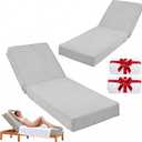 Outdoor Chaise Lounge Cushion 80"x26"x6", Waterproof 6" Extra Thickness Lounge Cushion with Removable Cover, Patio Lounge Chair Cushions Set of 2 for Outdoor Furniture, Light Gray