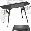Blackstone Griddle Stand - Industrial Grade Metal Blackstone Grill Table Stand, for 17”or 22”, with Tool Rack, Paper Towel Holder Trash Bag Holder, for Outdoor Camping Garden Lawns Collapsible Griddle