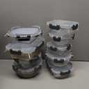 M MCIRCO 11-Piece Glass Food Storage Containers with Upgraded Snap Locking Lids,Glass Meal Prep Containers Set - Airtight Lunch Containers, Microwave, Oven, Freezer and Dishwasher