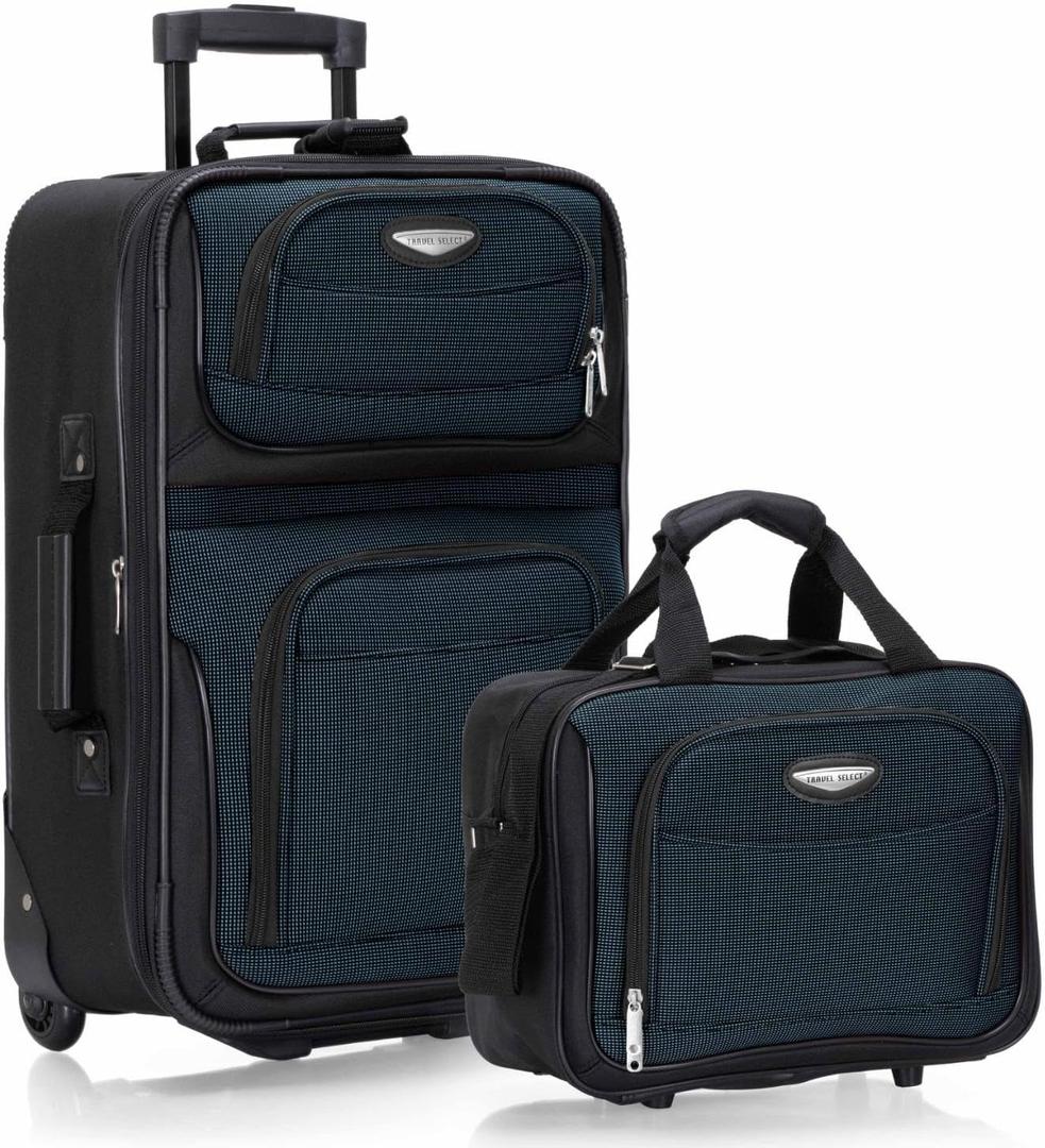 Travel Select Amsterdam Softside Expandable Luggage with Rolling Wheels, Navy, 2-Piece Set (15/21)