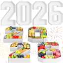 2026 Charcuterie Number Fillable, 4Pcs 13.7" Numbers Charcuterie Board Box 2026 Graduation Decorations Food Serving Tray for Congrats Grad Sports Event Birthday Party Supplies