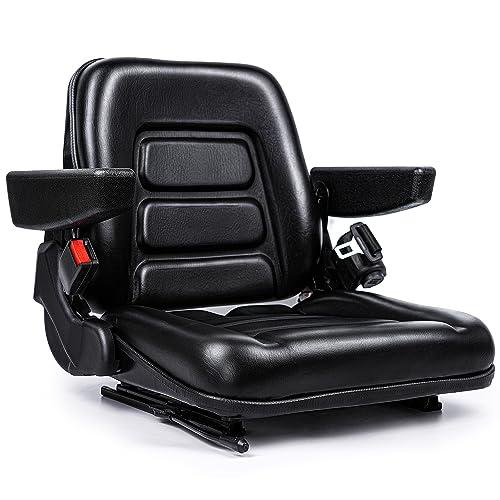 SEATIN Universal Forklift Seat,Tractor Seat,with Micro Switch,Armrest and Safety Belt,for Tractor,Mower,Skid Loader,Telehandler,Backhoe,Excavator Dozer