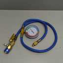 JIFETOR AC Charge Hose with Gauge for R134A, Car HVAC Refrigerant Recharge Kit, Home Air Conditioning U Charging Hose Low Pressure Measuring Meter 1/4 inch Fittings Can Tap Quick Coupler, 42 inch Long