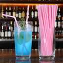 2 x YAOSHENG [200 counts] Pink Straws Flexible Plastic Straws, 0.23 inches x 8.26 inches Disposable Bendy Drinking Straws (pink)