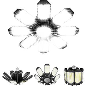 Garage Lights, Super Brighter Deformable Garage Light Ceiling LED Shop Light with 8 Plus 1 Panels, 200W Equivalent, 6500K Best Garage Light E26 Base for Basement Barn Attic Storage - 4Pack