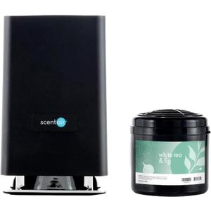 ScentAir Whisper Home | Black Diffuser Machine, Scents up to 800 Sq. Ft Room, Compatible with Alexa & Google, WiFi & Bluetooth Enabled - ScentAir Cartridge White Tea & Fig