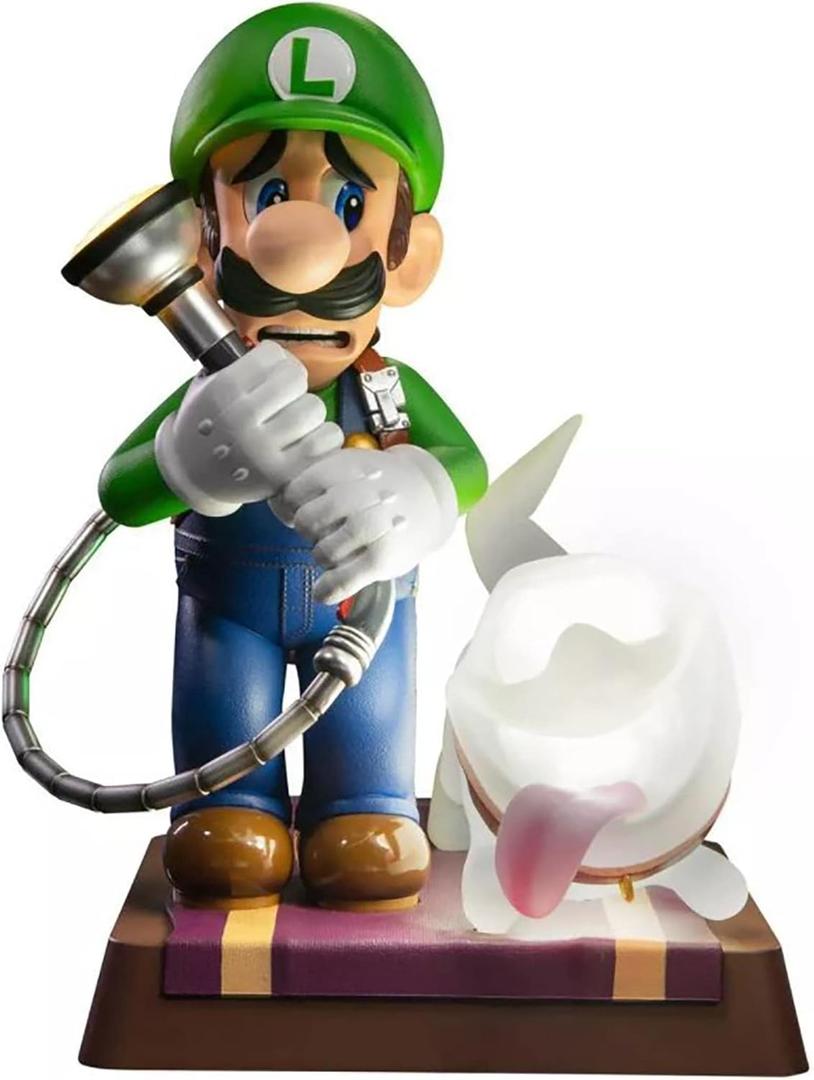 First 4 Figures Luigis Mansion 3 Luigi and Polterpup 9-Inch PVC Collector Edition Statue, Green