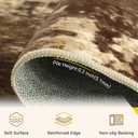 RELEANY Washable Area Rugs 5'x7' Non-Slip Modern Abstract Soft for Living Room Entryway Bedroom Nursery, Print Pattern, Brown Tan Beige Coffee