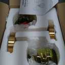 EDISHINE Hardwired Wall Sconces Set of Two, Vintage Wall Lighting Fixture with Green Tulip Glass Lampshade 180 Degree Adjustable, Brass Gold Wall Lamp for Bedroom Living Room Hallway Bathroom