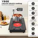 VBGK electric hob,Built-in Design and Countertop Stove Top with Knob Control&Touch Control,9 Power Level, Timer & Kid Safety Lock,220V 2100W 2 burner electric hob