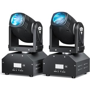 DJ Lights Moving Head U`King Mini LED Moving Head Light RGBW Stage Lighting Beam Spot Lights by DMX 512 Sound Activated Control for Wedding Disco Party Indoor Christmas and Halloween, (Set of 2) (Multicolor)