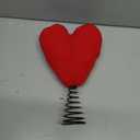 Hahafelt 11.2x8 Inch Valentine's Day Tree Topper Crochet Knit Heart Tree Topper Large Christmas Ornament Heart Decorations for Valentines Day Wedding Party Home Indoor (Red)