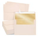 Best Paper Greetings 50 Pack Blush Pink 5x7 Envelopes for Invitations, Wedding - A7 Size with Bronze Lining and Self-Adhesive Peel and Stick Mailing Envelopes