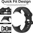 2 x Miimall Compatible for Google Pixel Watch 2 Band Silicone, Google Pixel Watch Band, Flexible Quick Fit Strap Breathable Lightweight Replacement Band Strap for Pixel Watch2/1(Black-Large)