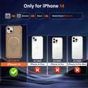 Designed for iPhone 14 Case with Magnetic Stand [Military Drop Protection][Compatible with Magnet] Shockproof 14 Phone Case with Ring Holder, Khaki