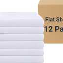 ZPECC White Bulk Flat Sheets Only King Size 12 Pack, Easy Sort Top Bed Sheet by Color-Coded Hem Threads, Soft Durable Brushed Microfiber Fabric Hotel Airb&bs Essentials for Hosts, 105"x102"