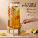 L'ÉPICÉA Drink Dispenser, Glass Drink Dispenser with Stand, Drink Dispenser for Parties, Beverage Dispenser with Stand, 304 Stainless Spigot, Gallons Iced or Hot Beverage Dispenser (11L（2.9Gallon)