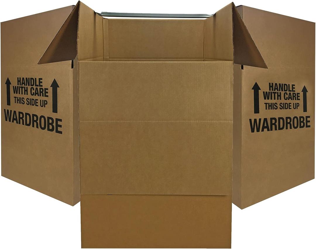 UBOXES Space Savers Wardrobe Moving Boxes With Hanger 20" x 20" x 34" (3 Pack)